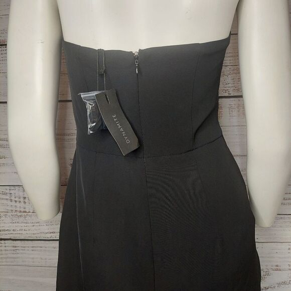 Womans Black Knot Front Romper Strapless Jet Black - Picture 8 of 14